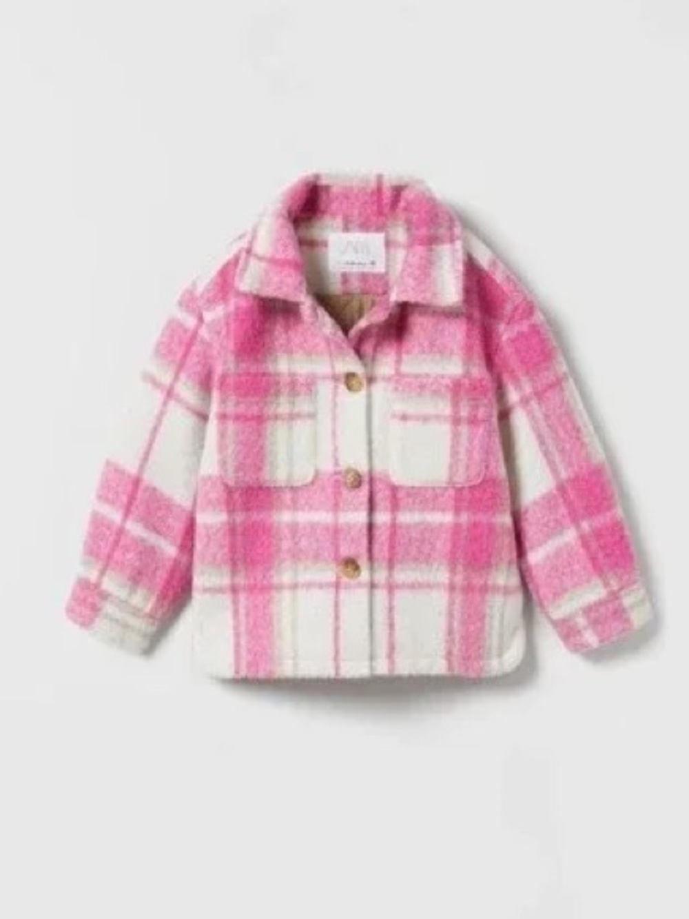 Zara Toddler Pink Plaid Overshirt Shacket